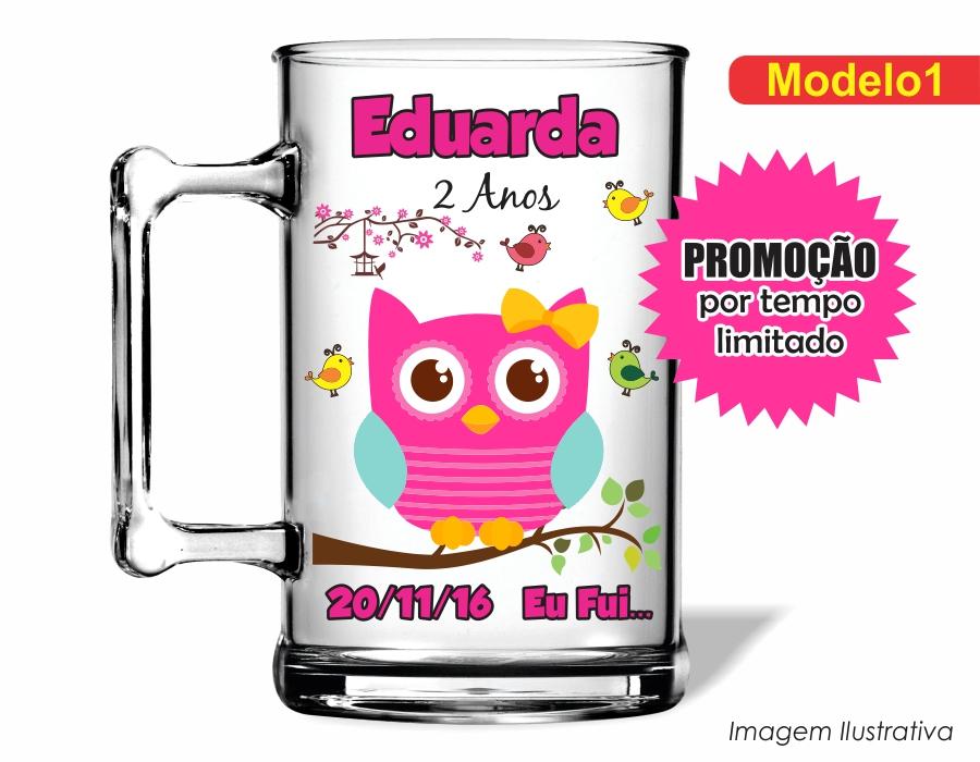 CANECA ACRÍLICA INFANTIL - CORUJINHA