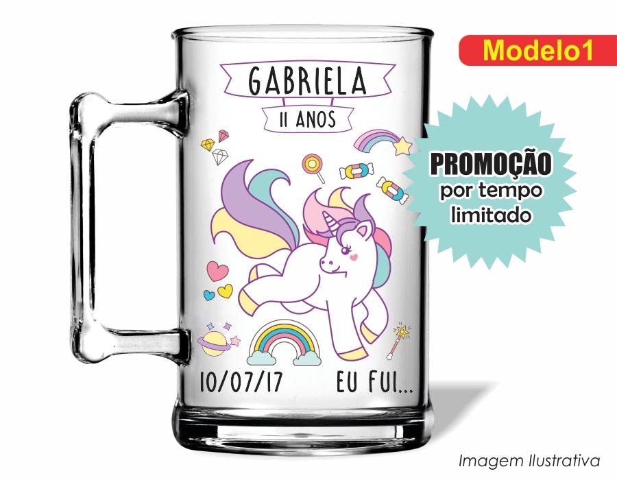 CANECA ACRÍLICA INFANTIL - UNICORNIO