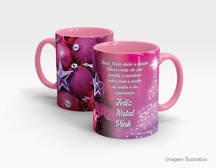 Caneca Feliz Natal Desenho 01 - Interior E Alça Branca