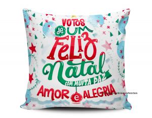 ALMOFADA - ÁRVORE DE NATAL Tecido 100% Poliéster (microfibra) 33x30cm Personalizado Frente e Verso Sublimação  