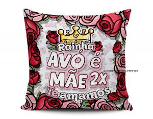 ALMOFADA AVÓ É MÃE 2X Tecido 100% Poliéster (microfibra) 33x30cm Personalizado Frente e Verso Sublimação  