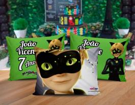 ALMOFADA KIDS - CAT NOIR Tecido 100% Poliéster (oxford) 30x20cm Personalizado Frente e Verso Sublimação  