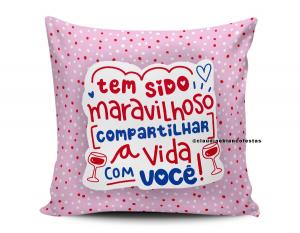 ALMOFADA DIA DOS NAMORADOS - É MARAVILHOSO ESTAR AO TEU LADO Tecido 100% Poliéster (microfibra) 33x30cm Personalizado Frente e Verso Sublimação  