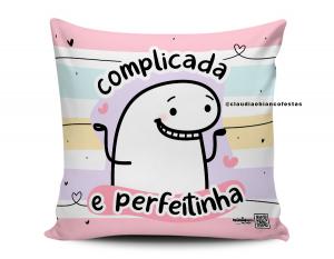 ALMOFADA DIA DOS NAMORADOS - FLORKS COMPLICADA E PERFEITINHA Tecido 100% Poliéster (microfibra) 33x30cm Personalizado Frente e Verso Sublimação  