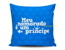 ALMOFADA DIA DOS NAMORADOS - MEU NAMORADO É UM PRÍNCIPE Tecido 100% Poliéster (microfibra) 33x30cm Personalizado Frente e Verso Sublimação  