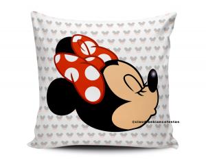 ALMOFADA DIA DOS NAMORADOS - MINNIE LOVE Tecido 100% Poliéster (microfibra) 33x30cm Personalizado Frente e Verso Sublimação  