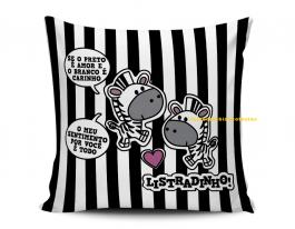 ALMOFADA DIA DOS NAMORADOS - SE O PRETO É AMOR O BRANCO É CARINHO... Tecido 100% Poliéster (microfibra) 33x30cm Personalizado Frente e Verso Sublimação  