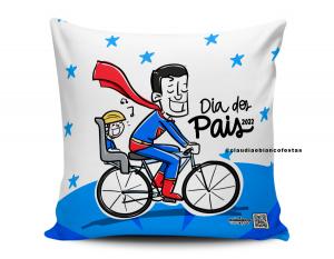 ALMOFADA DIA DOS PAIS 2022 Tecido 100% Poliéster (microfibra) 33x30cm Personalizado Frente e Verso Sublimação  