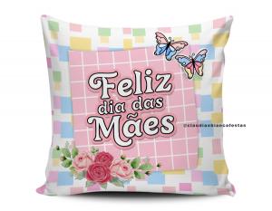 ALMOFADA FELIZ DIA DAS MÃES Tecido 100% Poliéster (microfibra) 33x30cm Personalizado Frente e Verso Sublimação  