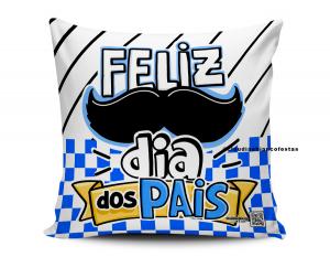 ALMOFADA FELIZ DIA DOS PAIS Tecido 100% Poliéster (microfibra) 33x30cm Personalizado Frente e Verso Sublimação  