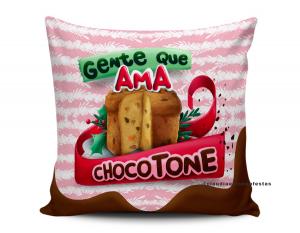 ALMOFADA - GENTE QUE AMA CHOCOTONE Tecido 100% Poliéster (microfibra) 33x30cm Personalizado Frente e Verso Sublimação  