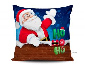 ALMOFADA - HOHOHO FELIZ NATAL Tecido 100% Poliéster (microfibra) 33x30cm Personalizado Frente e Verso Sublimação  