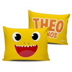 ALMOFADA KIDS - BABY SHARK Tecido 100% Poliéster (oxford) 30x20cm Personalizado Frente e Verso Sublimação  