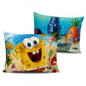 ALMOFADA KIDS - BOB ESPONJA Tecido 100% Poliéster (oxford) 30x20cm Personalizado Frente e Verso Sublimação  