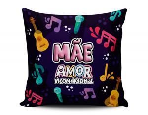 ALMOFADA MÃE AMOR INCONDICIONAL Tecido 100% Poliéster (microfibra) 33x30cm Personalizado Frente e Verso Sublimação  