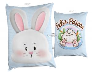 ALMOFADA PÁSCOA - COELHINHO MINIMALISTA Tecido 100% Poliéster (microfibra) 20X30cm Personalizado Frente e Verso Sublimação  