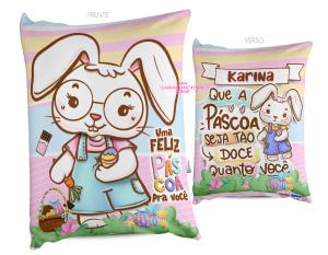 ALMOFADA PÁSCOA - QUE A PÁSCOA SEJA TÃO DOCE QUANTO VOCÊ Tecido 100% Poliéster (microfibra) 20X30cm Personalizado Frente e Verso Sublimação  