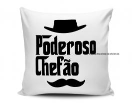 ALMOFADA PODEROSO CHEFÃO Tecido 100% Poliéster (microfibra) 33x30cm Personalizado Frente e Verso Sublimação  