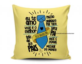 ALMOFADA SUPER PAI Tecido 100% Poliéster (microfibra) 33x30cm Personalizado Frente e Verso Sublimação  