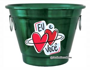 BALDE DE GELO EM ALUMÍNIO - EU AMO VOCÊ Balde de Gelo em Alumínio Pntura Eletrostática 5 Litros    