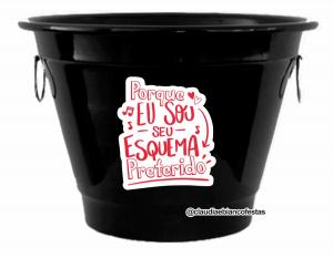 BALDE DE GELO EM ALUMÍNIO - EU SOU SEU ESQUEMA PREFERIDO Balde de Gelo em Alumínio Pntura Eletrostática 5 Litros    
