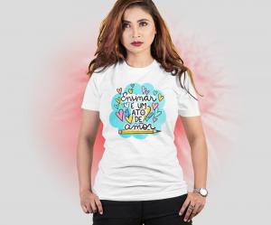 Camiseta Dia dos Professores - ensinar é um ato de amor Tecido 100% Poliéster Estampa Colorida A3  Sublimação  