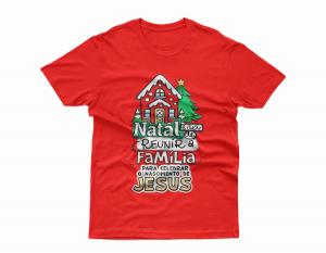 Camiseta natalina Tecido 100% Poliéster Estampa Colorida A3  Sublimação  