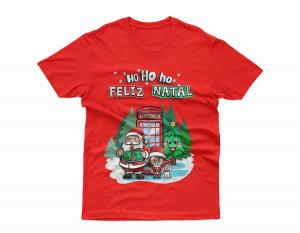 Camiseta natalina Tecido 100% Poliéster Estampa Colorida A3  Sublimação  