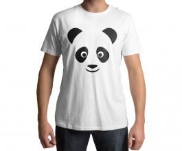 Camiseta temática panda rosa Tecido 100% Poliéster Estampa Colorida A3  Sublimação  