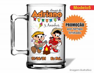 CANECA ACRÍLICA ARRAIÁ - ARRAIÁ DO CHICO BENTO E MAGALI Poliestireno  Frente colorido Impressão no Adesivo Vinil   