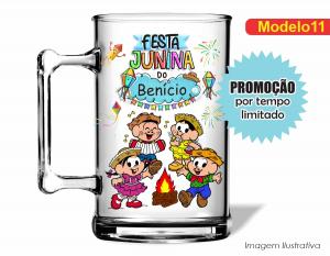 CANECA ACRÍLICA ARRAIÁ - ARRAIÁ DO CHICO BENTO Poliestireno  Frente colorido Impressão no Adesivo Vinil   