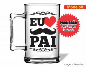 CANECA ACRÍLICA DIA DO PAIS - EU TE AMO PAI Poliestireno  Frente colorido Impressão no Adesivo Vinil   