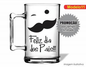 CANECA ACRÍLICA DIA DO PAIS - FELIZ DIA DOS PAIS Poliestireno  Frente colorido Impressão no Adesivo Vinil   