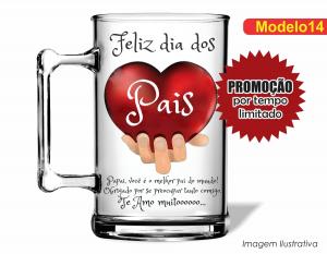 CANECA ACRÍLICA DIA DO PAIS - FELIZ DIA DOS PAIS Poliestireno  Frente colorido Impressão no Adesivo Vinil   