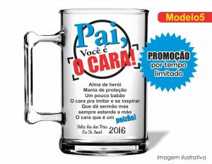 CANECA ACRÍLICA DIA DO PAIS - MEU PAI É 10PAI VOCÊ É O CARA Poliestireno  Frente colorido Impressão no Adesivo Vinil   