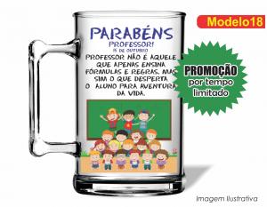 CANECA ACRÍLICA DIA DOS PROFESSORES - MOD018 Poliestireno  Frente colorido Impressão no Adesivo Vinil   