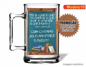 CANECA ACRÍLICA DIA DOS PROFESSORES - MOD019 Poliestireno  Frente colorido Impressão no Adesivo Vinil   