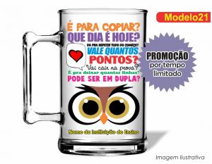 CANECA ACRÍLICA DIA DOS PROFESSORES - MOD021 Poliestireno  Frente colorido Impressão no Adesivo Vinil   
