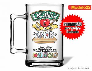 CANECA ACRÍLICA DIA DOS PROFESSORES - MOD022 Poliestireno  Frente colorido Impressão no Adesivo Vinil   