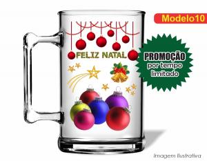 CANECA ACRÍLICA FESTAS FIM DE ANO - NATAL Poliestireno  Frente colorido Impressão no Adesivo Vinil  