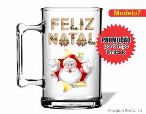 CANECA ACRÍLICA FESTAS FIM DE ANO - NATAL Poliestireno  Frente colorido Impressão no Adesivo Vinil  