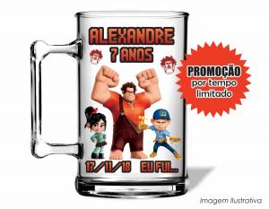 CANECA ACRÍLICA INFANTIL - DETONA RALPH Poliestireno  Frente colorido Impressão no Adesivo Vinil   