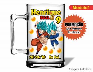 CANECA ACRÍLICA INFANTIL - DRAGONBALL SUPER Poliestireno  Frente colorido Impressão no Adesivo Vinil   