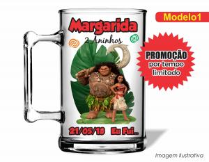 CANECA ACRÍLICA INFANTIL - MOANA Poliestireno  Frente colorido Impressão no Adesivo Vinil   