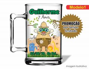 CANECA ACRÍLICA INFANTIL - MUNDO BITA SAFARI Poliestireno  Frente colorido Impressão no Adesivo Vinil   