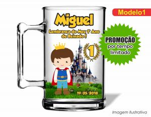 CANECA ACRÍLICA INFANTIL - PRÍNCIPE Poliestireno  Frente colorido Impressão no Adesivo Vinil   