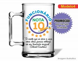 CANECA ACRÍLICA SERVIDOR - MOD04 Poliestireno  Frente colorido Impressão no Adesivo Vinil   