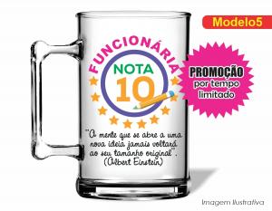 CANECA ACRÍLICA SERVIDOR - MOD05 Poliestireno  Frente colorido Impressão no Adesivo Vinil   