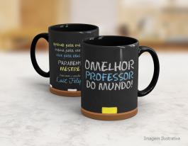 CANECA EM CERÂMICA DIA DO PROFESSOR - MOD07 Caneca Cerâmica Branca com Alça e Interior em Cores 325ml  Sublimação  