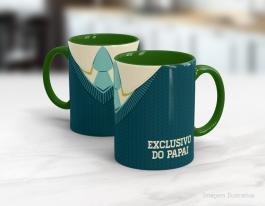 CANECA EM CERÂMICA DIA DOS PAIS - CANECA EM CERÂMICA EXCLUSIVA DO PAPAI Caneca Cerâmica Branca com Alça e Interior em Cores 325ml  Sublimação  